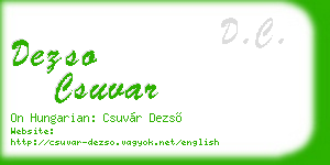 dezso csuvar business card
